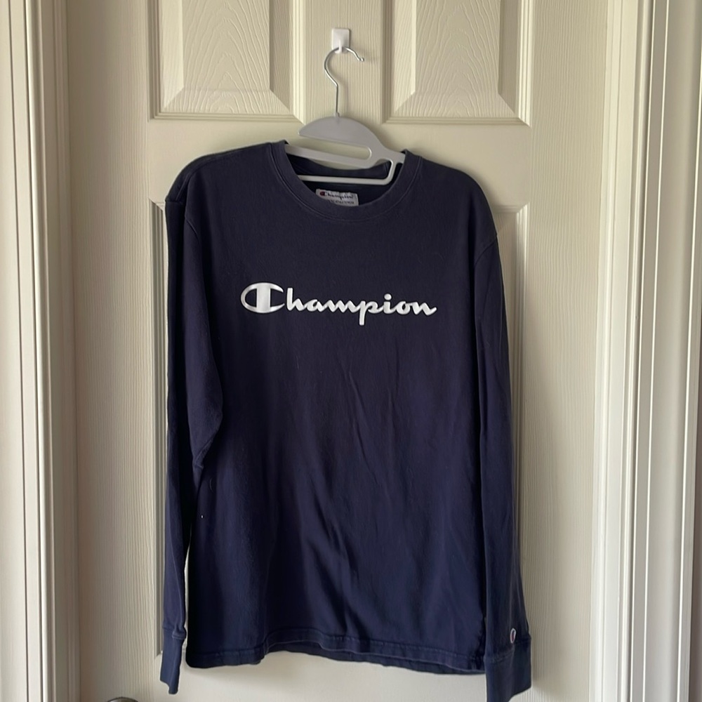 Champion Navy Long Sleeve Tee